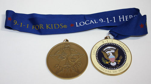 911 Hero's Medal with Neck Ribbon - Color Version